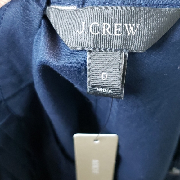 NWT J. Crew Blue Embroidered No Collar Sleeveless Ruffle Top Size 0 - Picture 7 of 10